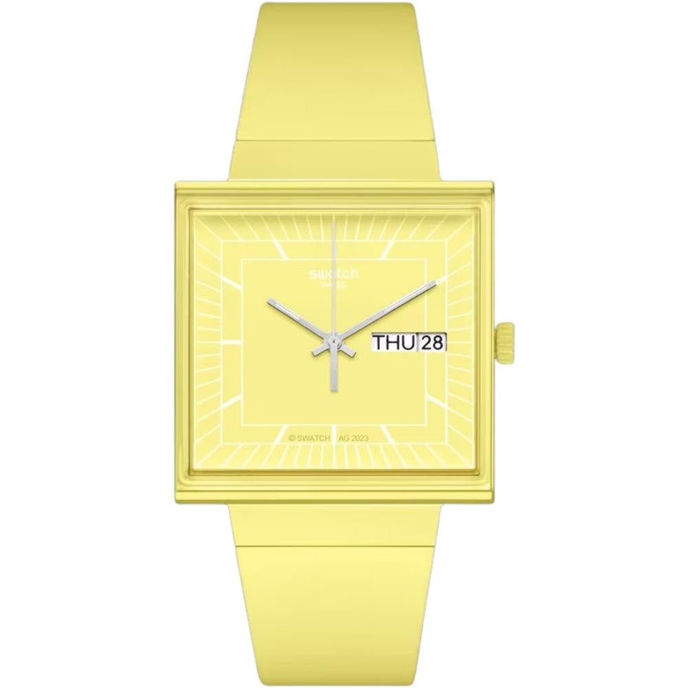 SWATCH Bioceramic What If... Lemon Yellow Dial 41.8mm Yellow Biosourced Strap SO34J700