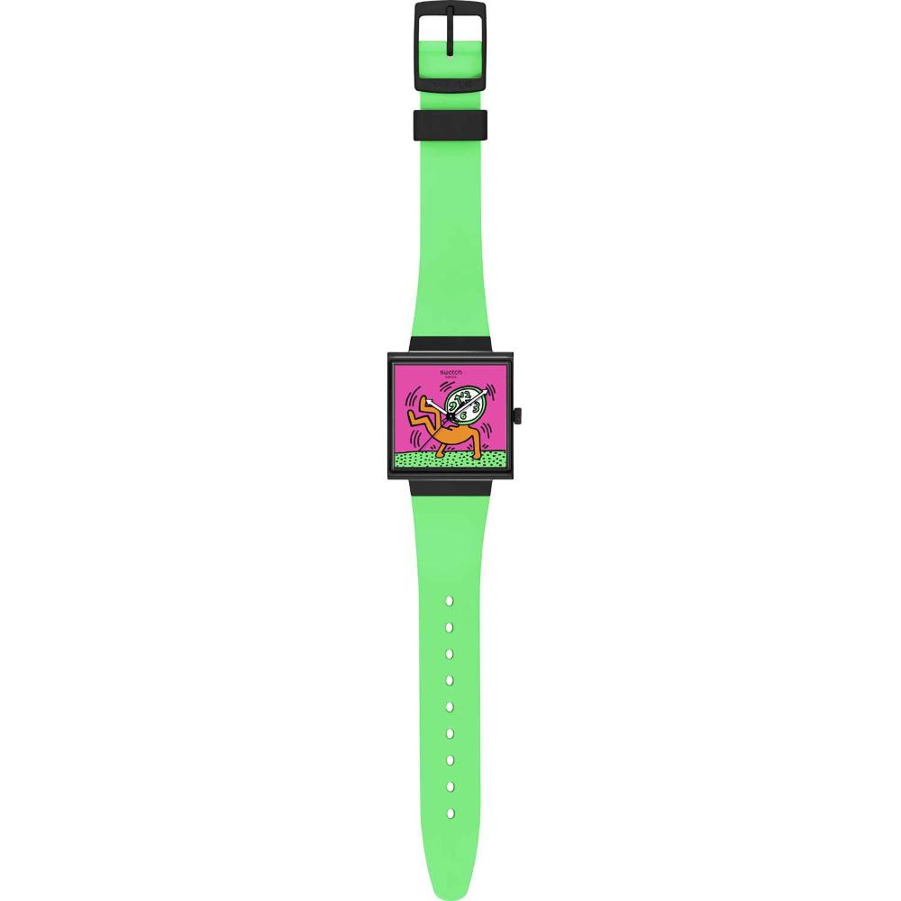 SWATCH Bioceramic Breaks Off 41.8mm Green Biosourced Strap SO34Z102