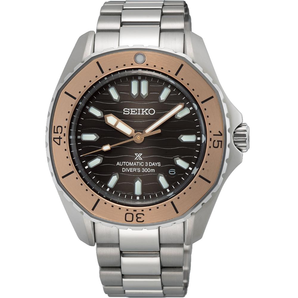 SEIKO Prospex Diver’s Polygonal in Coastline-Cobalt Automatic Brown Dial 41.3mm Silver Stainless Steel Bracelet SPB485J1