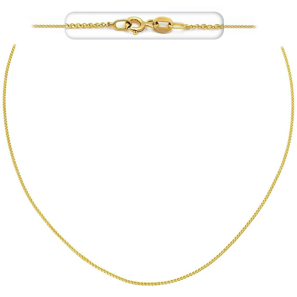 CHAIN Necklace Spiga Square Light #1 40cm K14 Yellow Gold SQ-020K.40