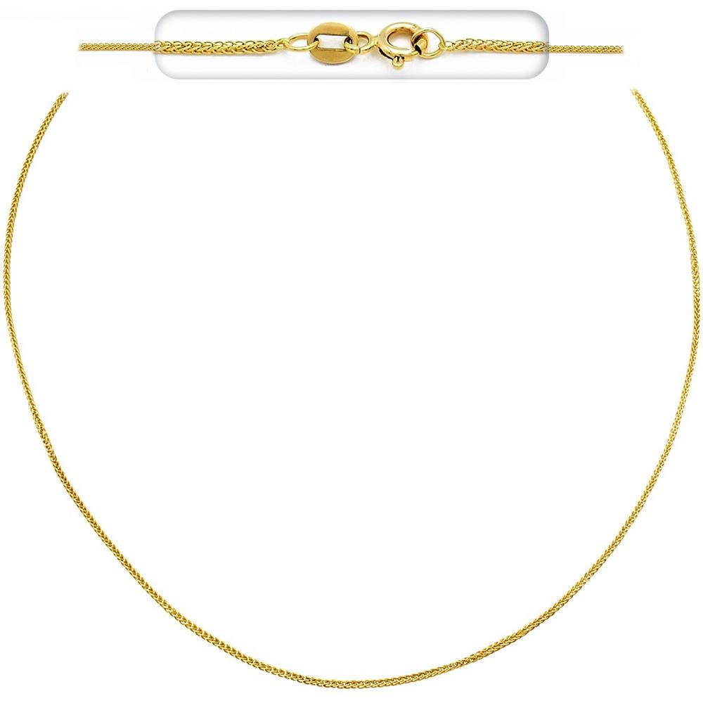 CHAIN Necklace Spiga Square #2 40cm K14 Yellow Gold SQ-025NDK.40