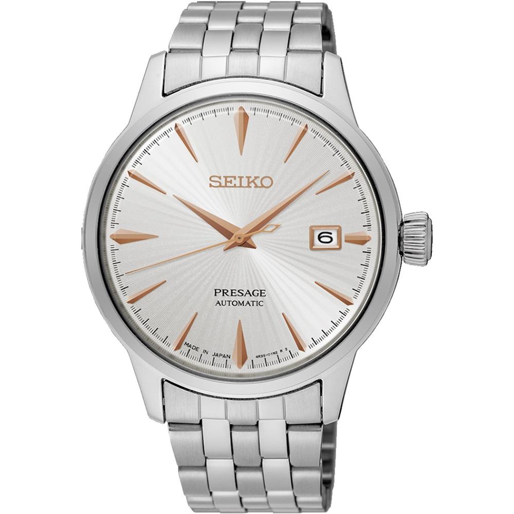 SEIKO Presage Time Golden Cadillac Automatic Three Hands 40.5mm Silver Stainless Steel Bracelet SRPB47J1