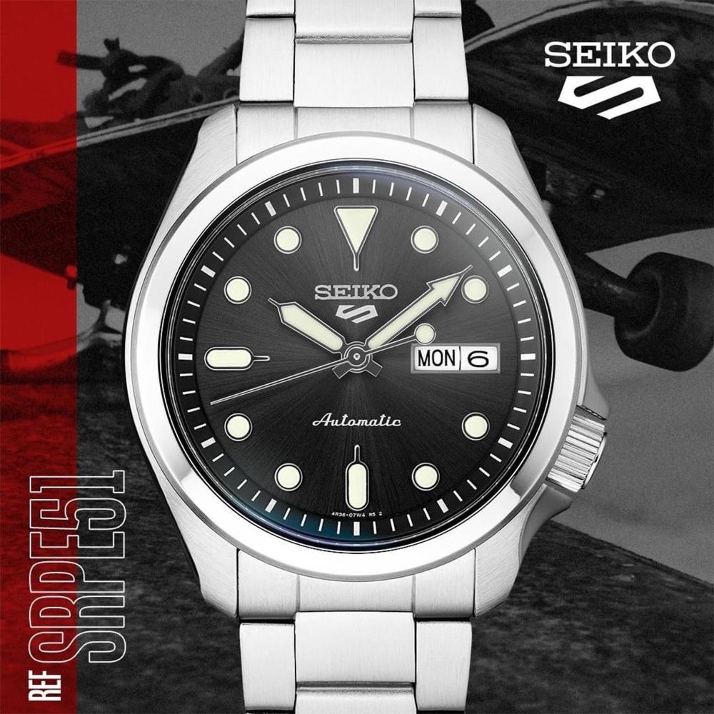 SEIKO 5 Sports Automatic 40mm Silver Stainless Steel Bracelet SRPE51K1F