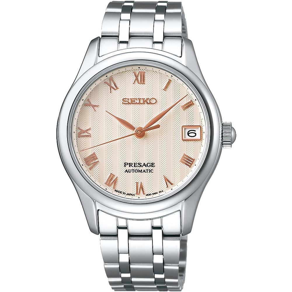 SEIKO Presage Zen Garden Lady's Automatic Three Hands 34.3mm Silver Stainless Steel Bracelet SRPF47J1