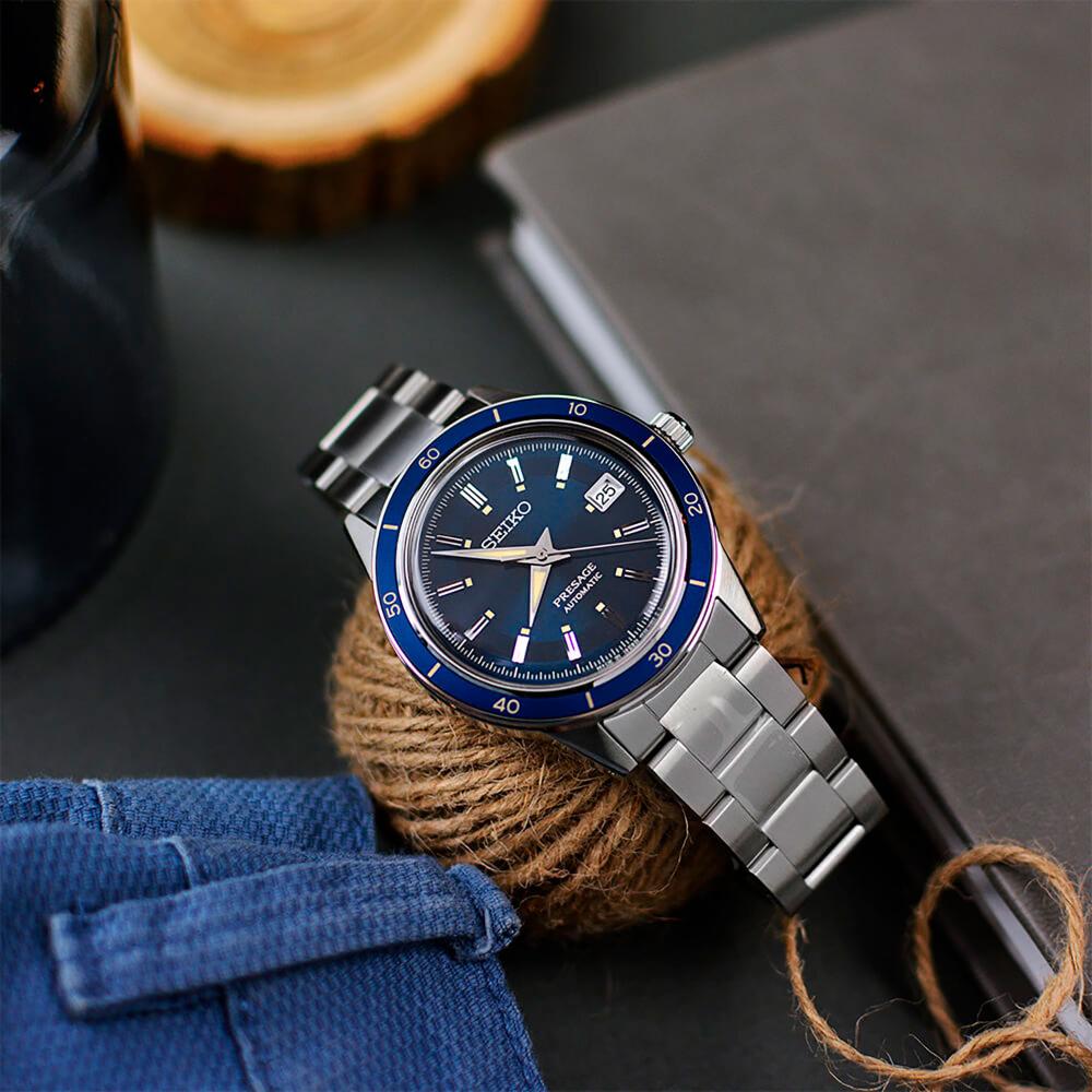 SEIKO Presage Style 60's Automatic Blue Dial 40.8mm Silver Stainless Steel Bracelet SRPG05J1 - 6