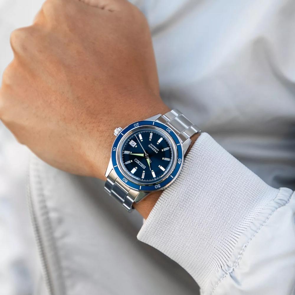 SEIKO Presage Style 60's Automatic Blue Dial 40.8mm Silver Stainless Steel Bracelet SRPG05J1 - 8