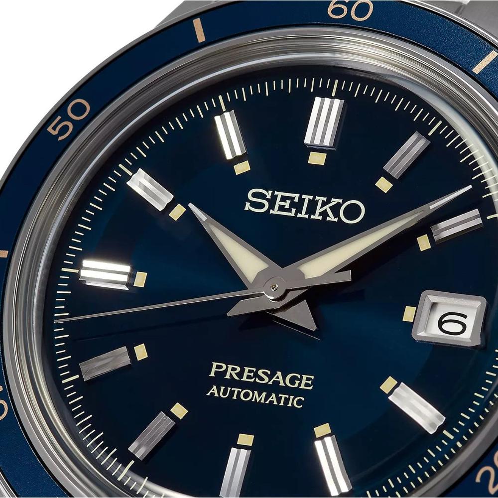 SEIKO Presage Style 60's Automatic Blue Dial 40.8mm Silver Stainless Steel Bracelet SRPG05J1