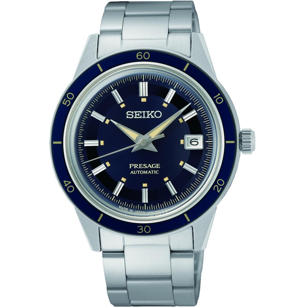 SEIKO Presage Style 60's Automatic Blue Dial 40.8mm Silver Stainless Steel Bracelet SRPG05J1