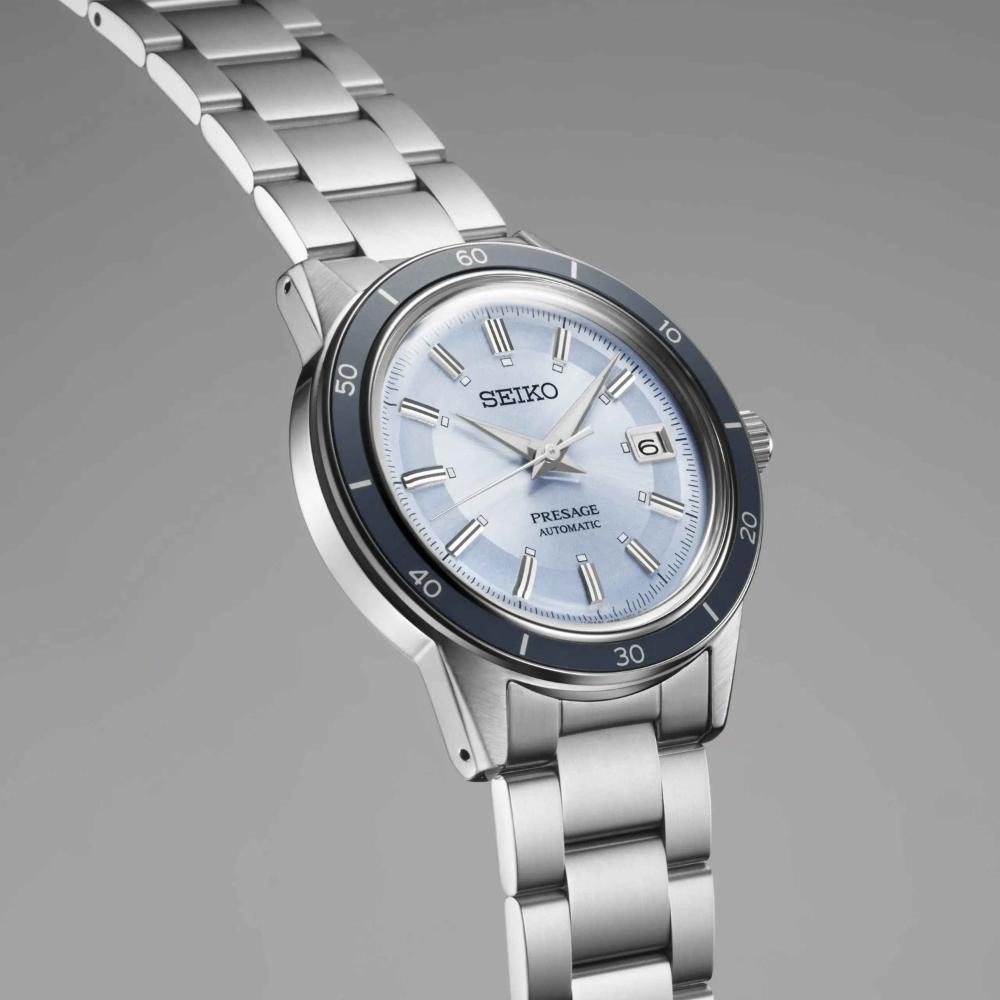 SEIKO Presage Style 60's European Exclusive ‘Retro Blue’ Automatic Limited Edition 40.8mm Silver Stainless Steel Bracelet SRPL19J1