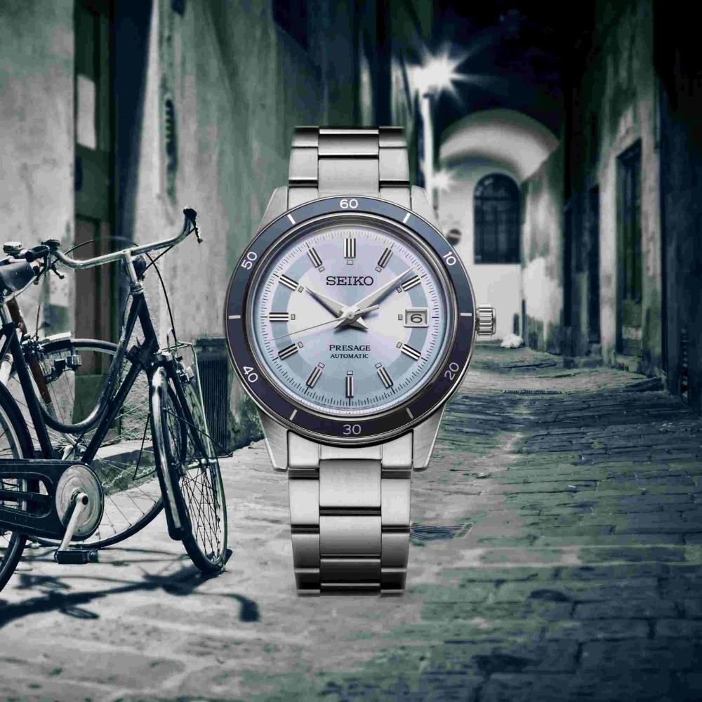 SEIKO Presage Style 60's European Exclusive ‘Retro Blue’ Automatic Limited Edition 40.8mm Silver Stainless Steel Bracelet SRPL19J1 - 6