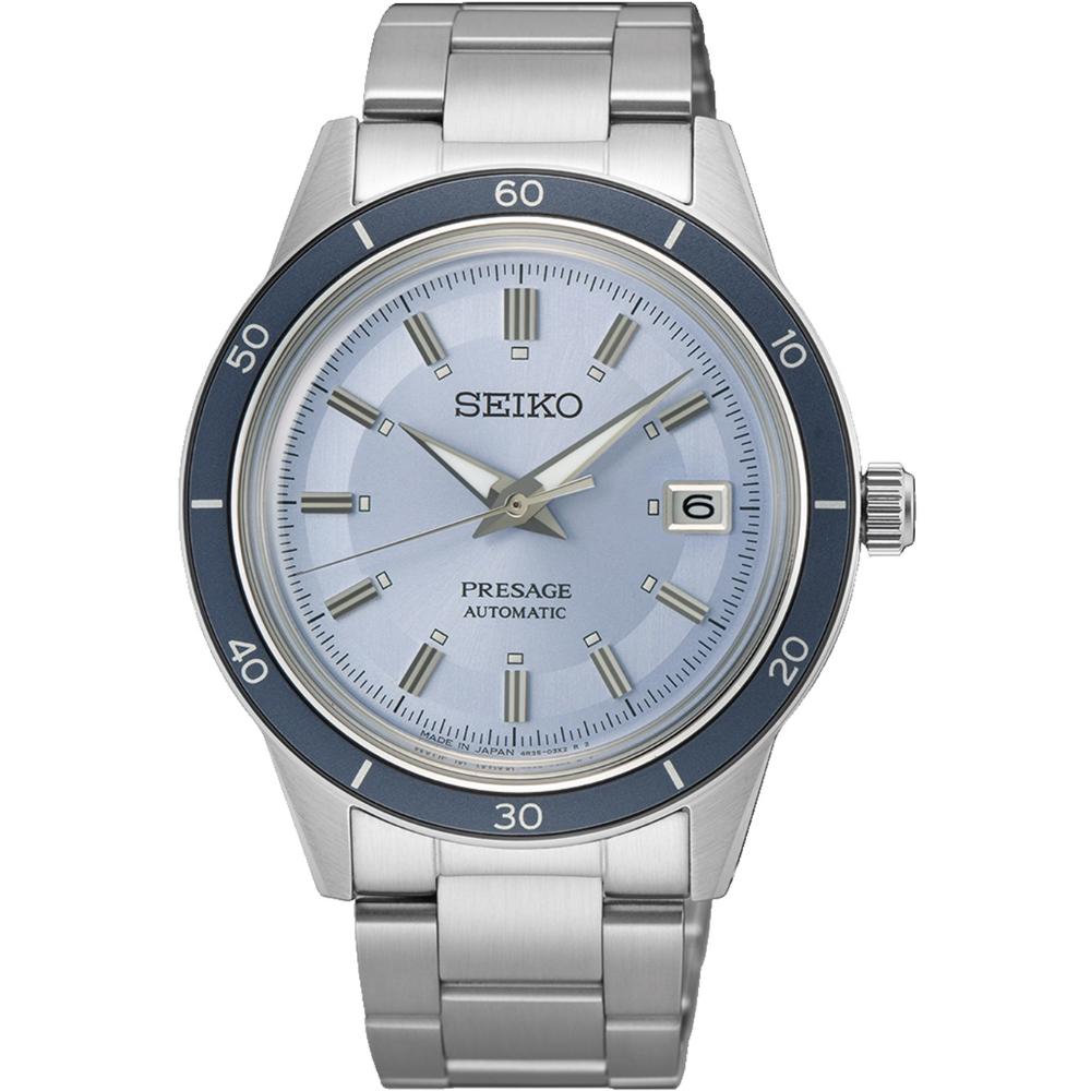 SEIKO Presage Style 60's European Exclusive ‘Retro Blue’ Automatic Limited Edition 40.8mm Silver Stainless Steel Bracelet SRPL19J1