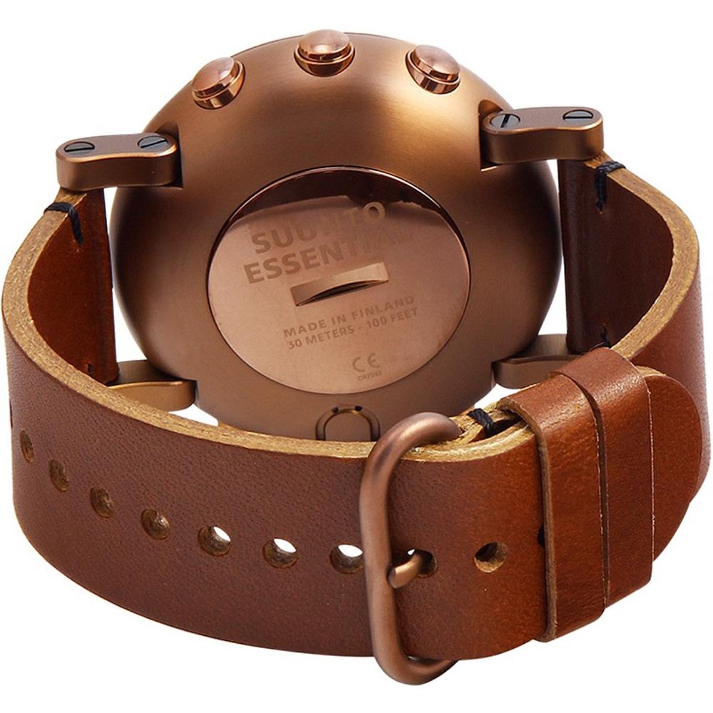 SUUNTO Essential Smartwatch 49mm Rose Copper Stainless Steel Brown Leather Strap SS021213000