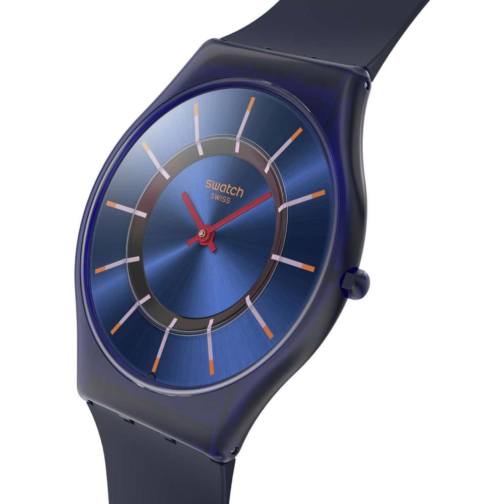 SWATCH Essentials Very Jazzy Berry 34mm Blue Biosourced Strap SO28B113