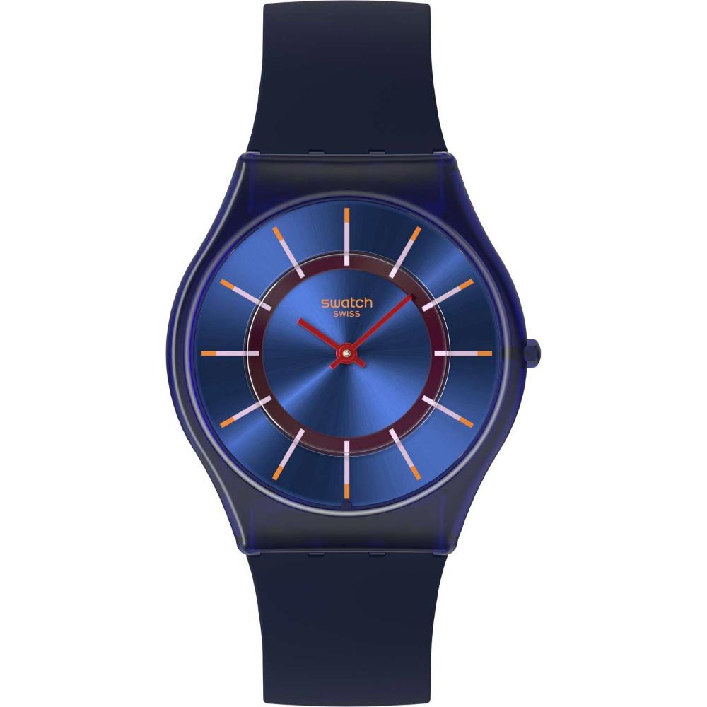 SWATCH Essentials Very Jazzy Berry 34mm Blue Biosourced Strap SO28B113