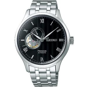 SEIKO Presage ‘Japanese Zen Gardens’ Open Heart Automatic Black Dial 41.8mm Silver Stainless Steel Bracelet SSA377J1 - 27988