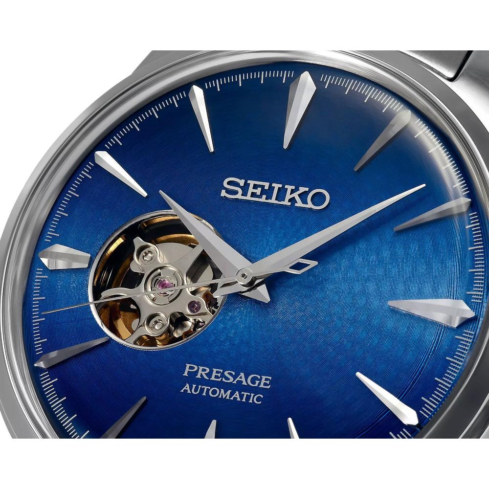 SEIKO Presage Blue Acapulco Automatic 40.5mm Silver Stainless Steel Bracelet SSA439J1