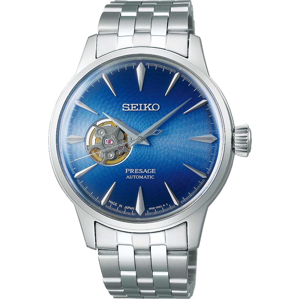 SEIKO Presage Blue Acapulco Automatic 40.5mm Silver Stainless Steel Bracelet SSA439J1
