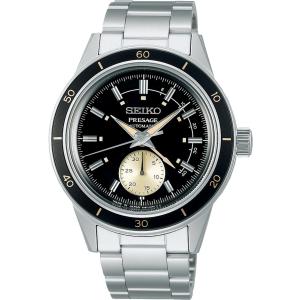 SEIKO Presage Style 60's Power Reserve Automatic Black Dial 40.8mm Silver Stainless Steel Bracelet SSA449J1 - 49515