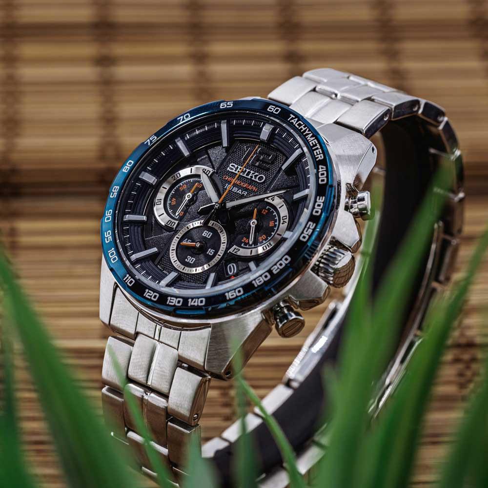 SEIKO Conceptual Series Chronograph Blue Dial 43.9mm Silver Stainless Steel Bracelet SSB345P1