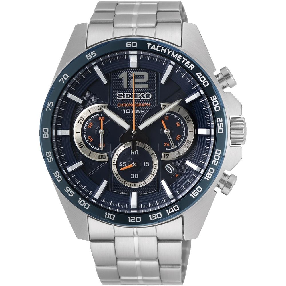 SEIKO Conceptual Series Chronograph Blue Dial 43.9mm Silver Stainless Steel Bracelet SSB345P1