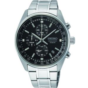 SEIKO Conceptual Series Chronograph Black Dial 41.5mm Silver Stainless Steel Bracelet SSB379P1 - 6161