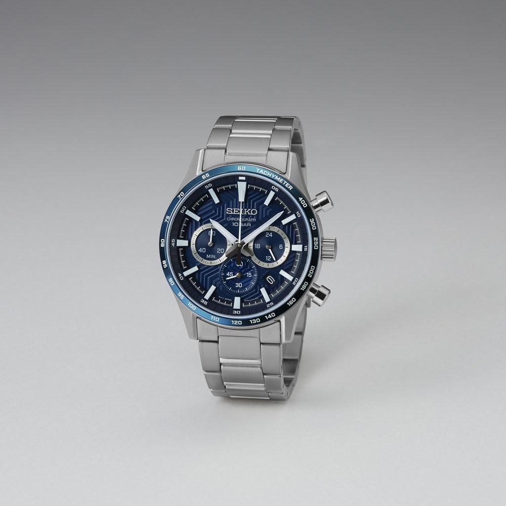SEIKO Conceptual Series Chronograph Blue Dial 43mm Silver Stainless Steel Bracelet SSB445P1