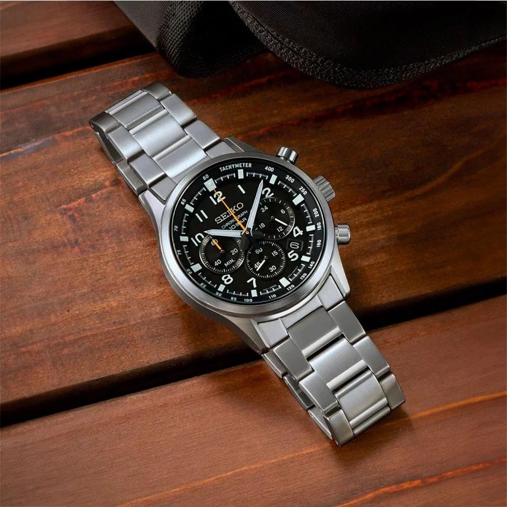 SEIKO Conceptual Series Chronograph Gray Dial 43mm Silver Stainless Steel Bracelet SSB447P1