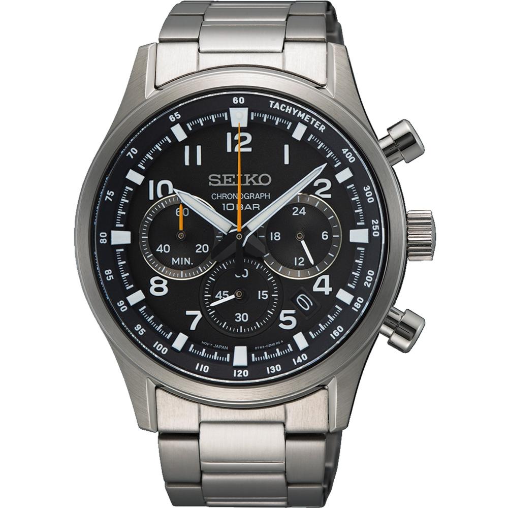 SEIKO Conceptual Series Chronograph Gray Dial 43mm Silver Stainless Steel Bracelet SSB447P1