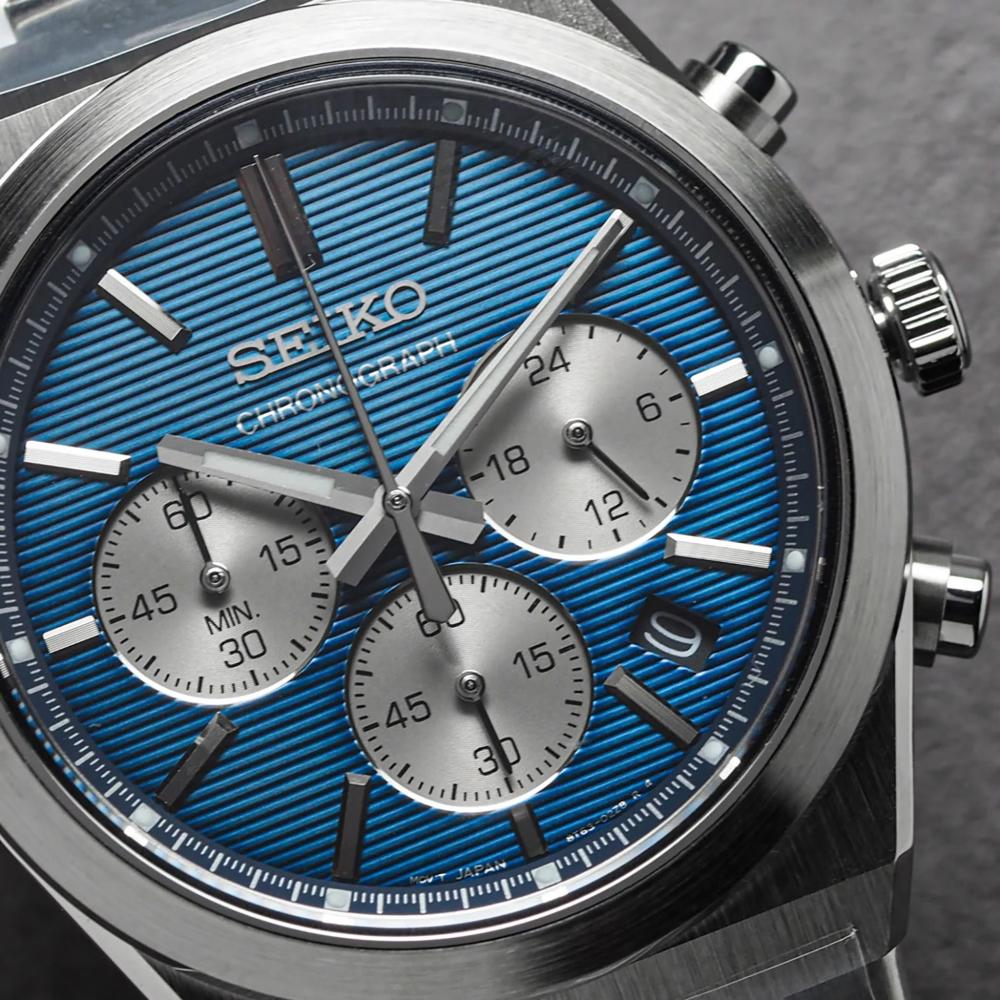 SEIKO Conceptual Series Chronograph Blue Dial 40mm Silver Stainless Steel Bracelet SSB453P1