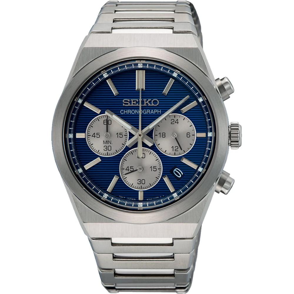 SEIKO Conceptual Series Chronograph Blue Dial 40mm Silver Stainless Steel Bracelet SSB453P1