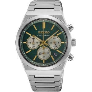 SEIKO Conceptual Series Chronograph Green Gold Dial 40mm Silver Stainless Steel Bracelet SSB461P1 - 60416