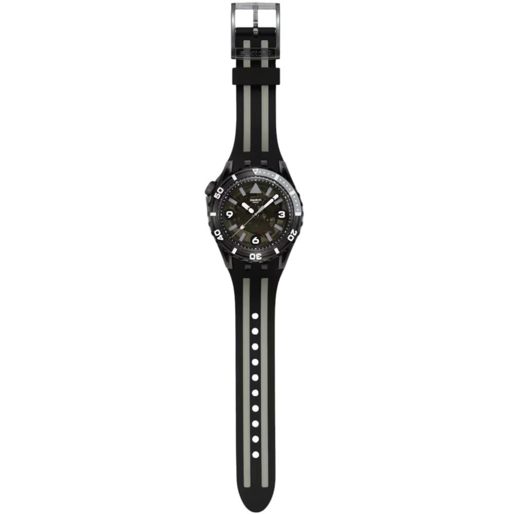 SWATCH Scubaqua Black Sea Nettle 44mm Black Silicone Strap SSCU09B100