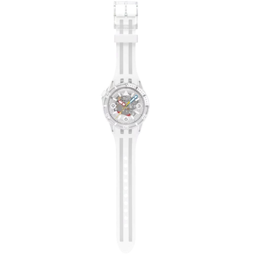 SWATCH Scubaqua Aurelia Aurita 44mm White Silicone Strap SSCU09K100