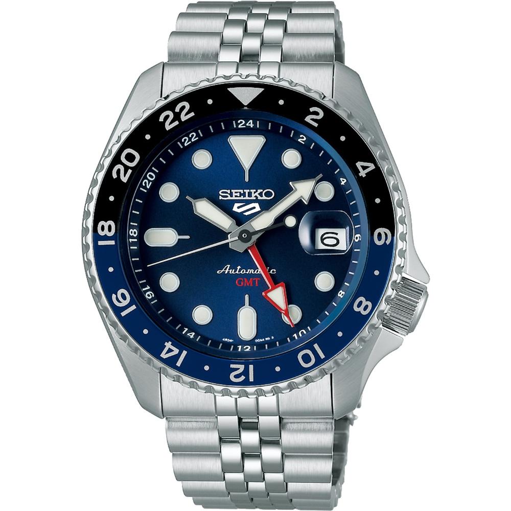 SEIKO 5 Sports GMT 'Blueberry' SKX Re-Interpretation Blue Dial 42.5mm Silver Stainless Steel Bracelet SSK003K1