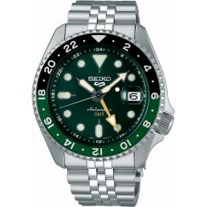 SEIKO 5 Sports GMT SKX Bi-Colour Green Dial 42.5mm Silver Stainless Steel Bracelet SSK035K1 - 49504