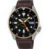 SEIKO 5 Sports GMT SKX in Mocha Black Dial 42.5mm Silver Stainless Steel Brown Leather Strap SSK036K1 - 0