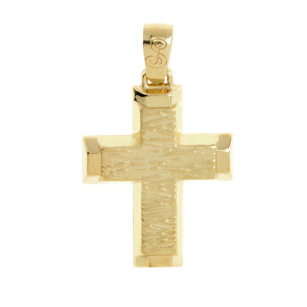 ΣΤΑΥΡΟΣ Ανδρικός SENZIO Collection από Κ14 Κίτρινο Χρυσό ST1305