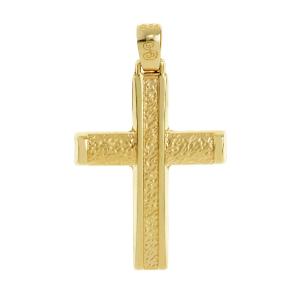 ΣΤΑΥΡΟΣ Ανδρικός SENZIO Collection από Κ14 Κίτρινο Χρυσό ST1314 - 38400
