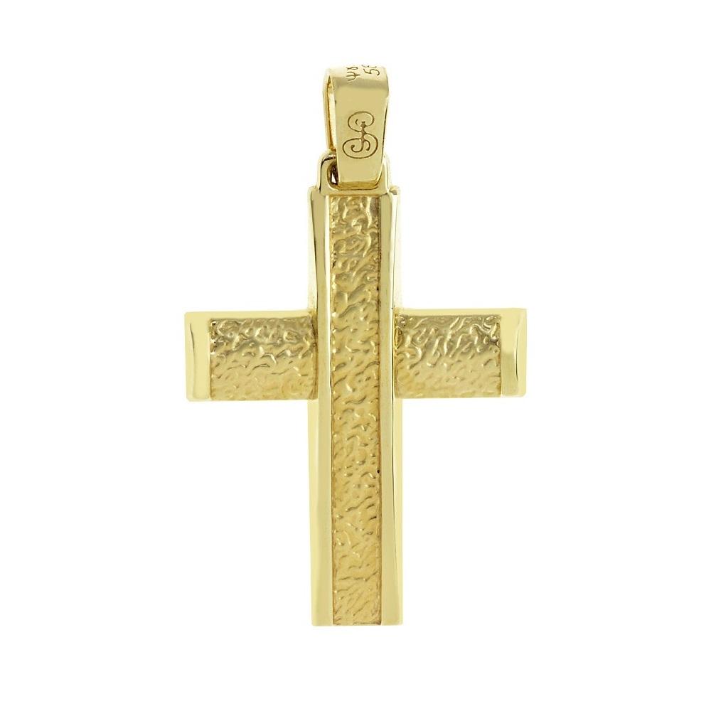 ΣΤΑΥΡΟΣ Ανδρικός SENZIO Collection K14 από Κίτρινο Χρυσό ST185