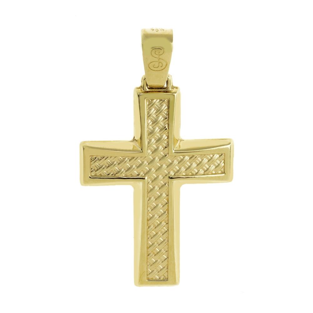 ΣΤΑΥΡΟΣ Ανδρικός SENZIO Collection K14 από Κίτρινο Χρυσό ST193