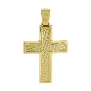 ΣΤΑΥΡΟΣ Ανδρικός SENZIO Collection K14 από Κίτρινο Χρυσό ST193 - 61088