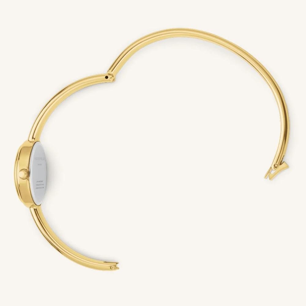 ROSEFIELD Studio Bangle Medium Size White Pearl Dial 19.5 x 23.5mm Gold Stainless Steel Bracelet STWGSG-ST05