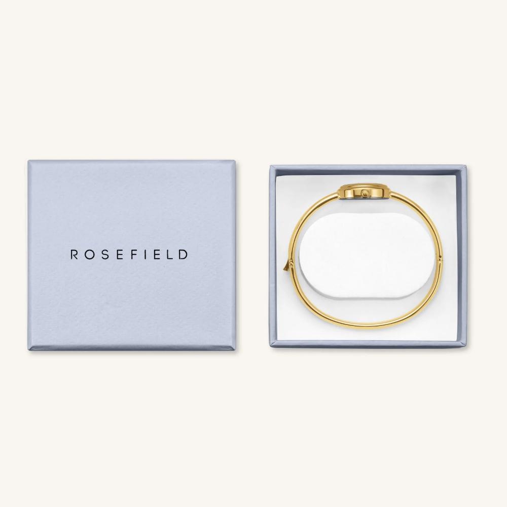 ROSEFIELD Studio Bangle Medium Size White Pearl Dial 19.5 x 23.5mm Gold Stainless Steel Bracelet STWGSG-ST05 - 9