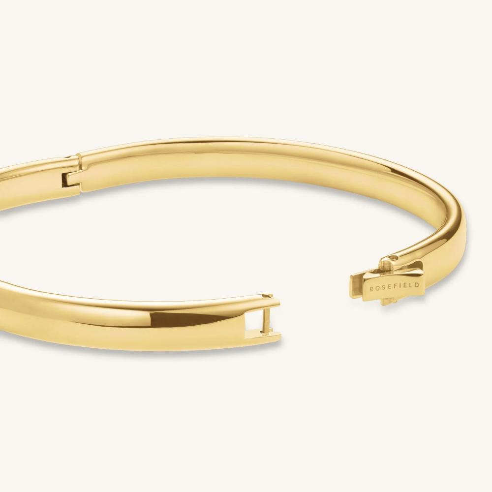 ROSEFIELD Studio Bangle Medium Size White Pearl Dial 19.5 x 23.5mm Gold Stainless Steel Bracelet STWGSG-ST05 - 6