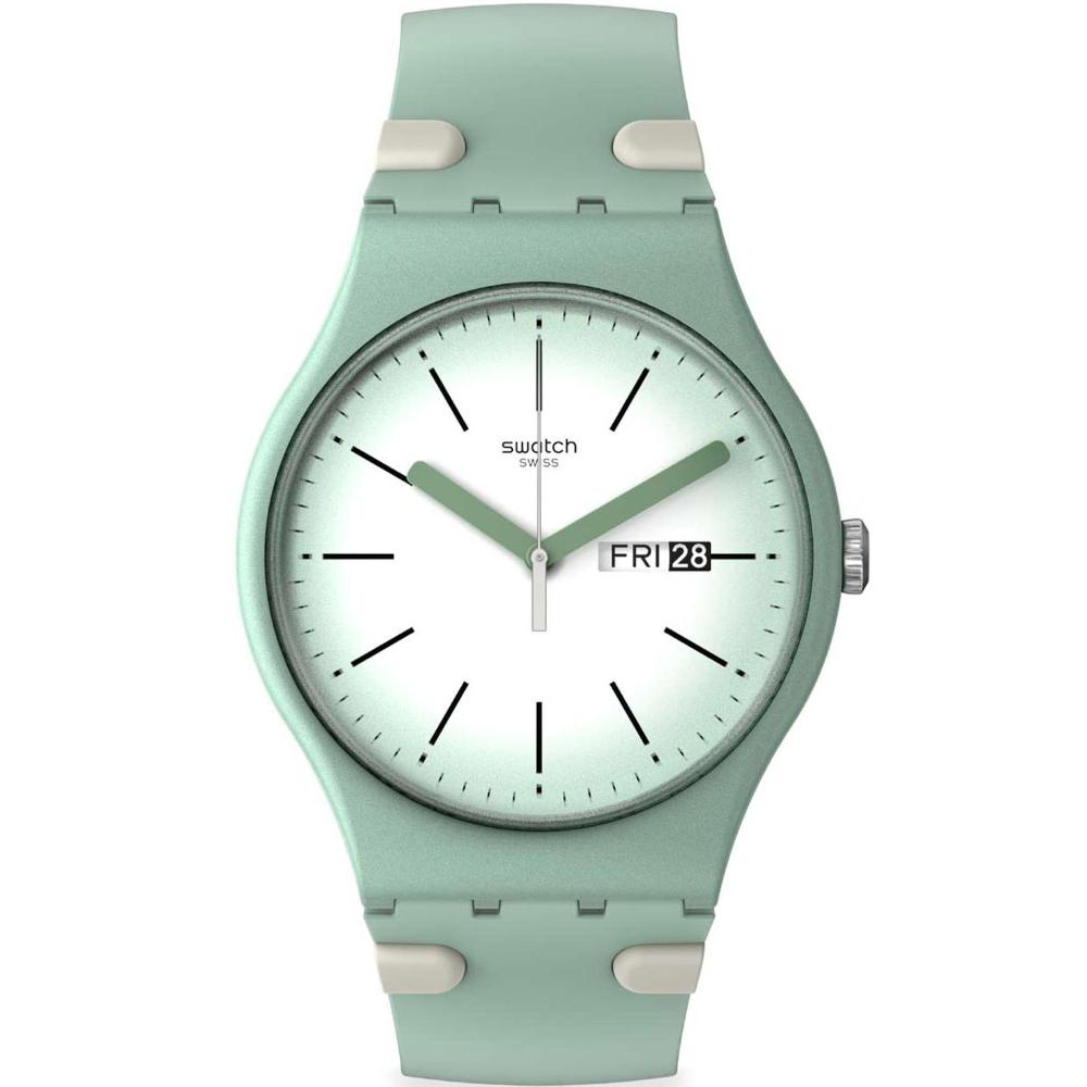 SWATCH Meet Me At The Myrtl 41mm Green Silicon Strap SUOG712
