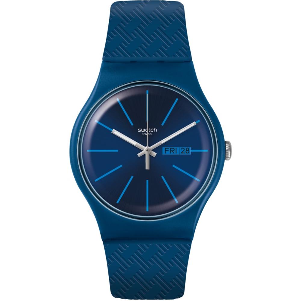 SWATCH Wave Path Three Hands 41mm Blue Silicon Strap SUON713 - 1