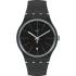 SWATCH Black Layered Three Hands 41mm Black Silicon Strap SUOS402-0