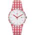 SWATCH Piknik Three Hands 41mm Red & White Silicon Strap SUOW401 - 0