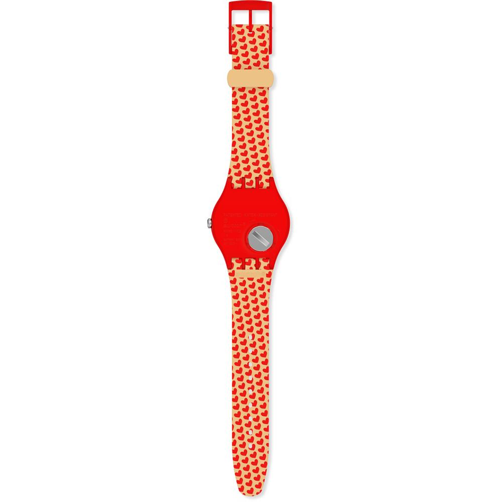 SWATCH P(E/A)nse Three Hands 41mm Red Silicon Strap SUOZ718