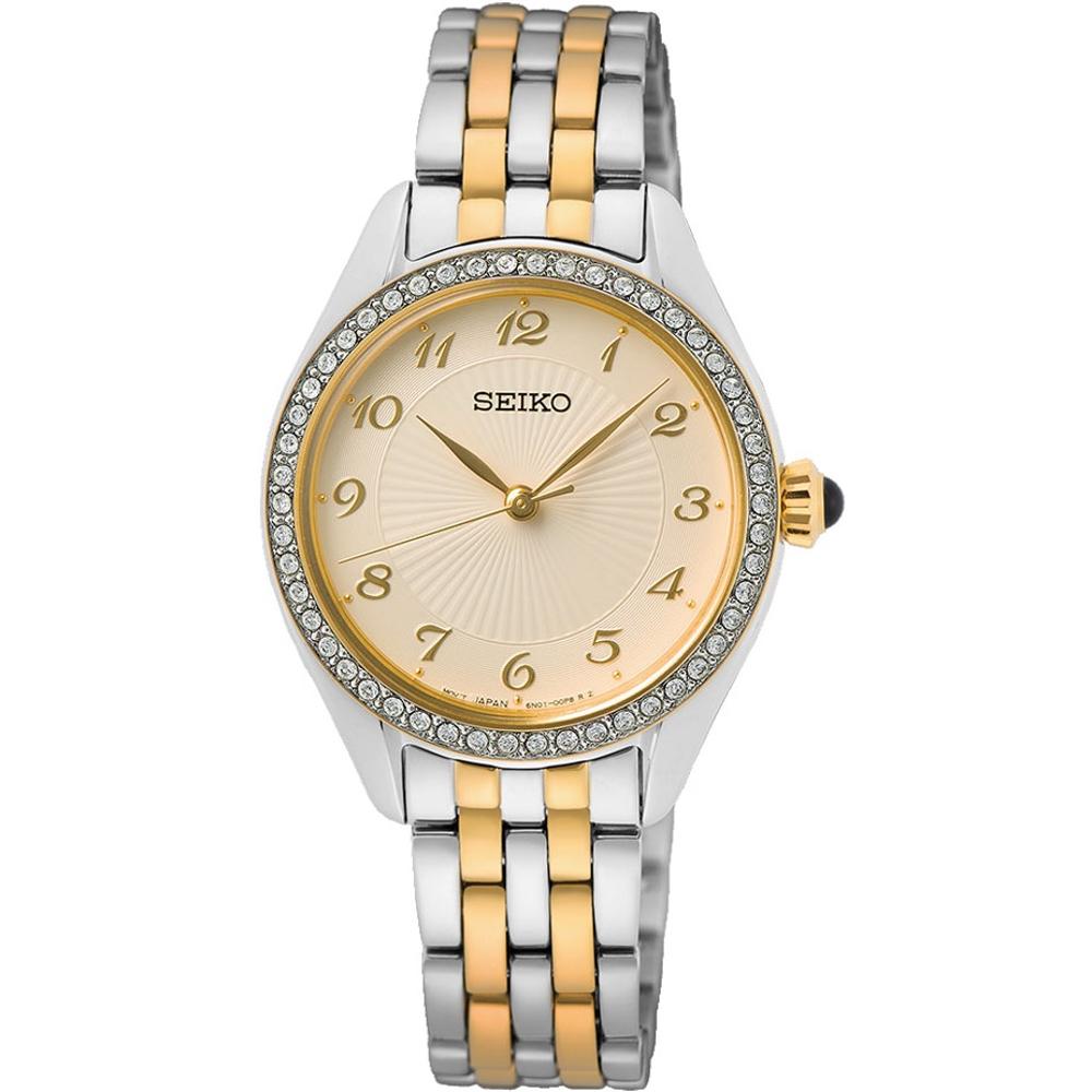 SEIKO Caprice Crystals 29mm Silver & Gold Stainless Steel Bracelet SUR480P1